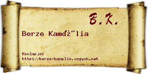 Berze Kamélia névjegykártya