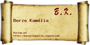 Berze Kamélia névjegykártya